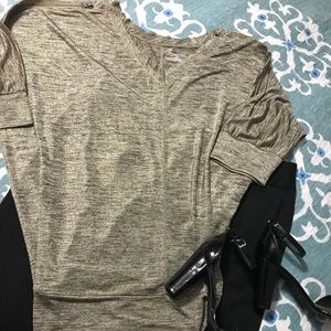 Gold cold-shoulder Top Plus Size